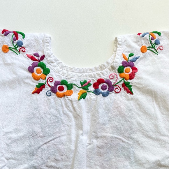 Peek Toddler Girls Embroidered Floral Tunic Dress Cotton Boho XS 2/3 - Picture 6 of 7